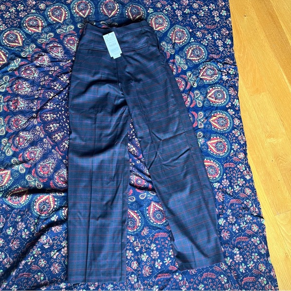 NWT Zara full length blue plaid dress pants - Picture 4 of 8